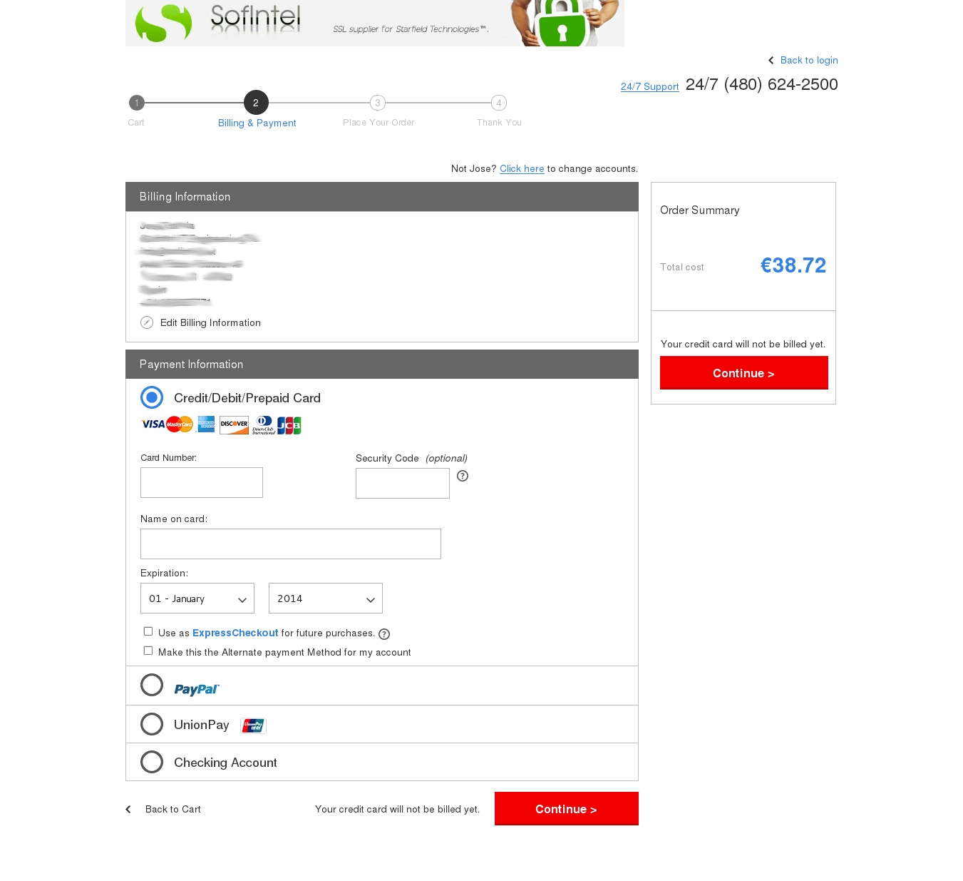 ecommerce.sofintel.net payment info